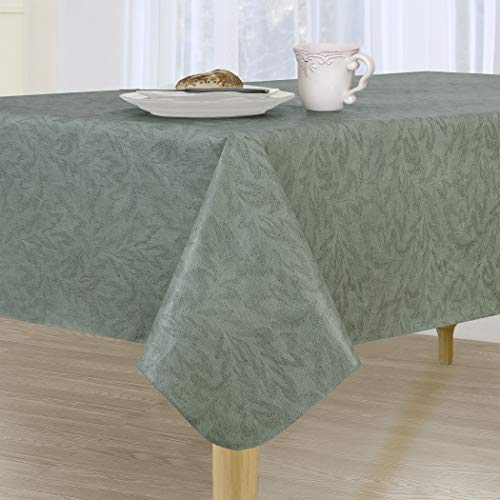 EVERYDAY LUXURIES Sonoma Damask Print Flannel Backed Vinyl Tablecloth, 60x102 Oblong (Rectangle.
