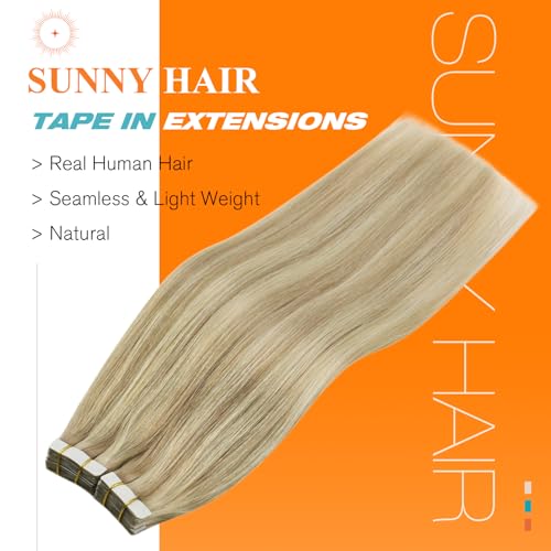 Image of Sunny Hair Tape in Hair Extensions Human Hair Highlight for Date Night