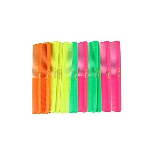 7 inch All Purpose Hair Comb. Hair Cutting Combs. Barber’s & Hairstylist Combs. Neon Mix. 12 Units.