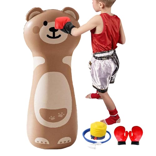 Erconsso Saco De Boxeo Inflable | Set De Boxeo Inflable PVC con Cartoon Lindo,Saco de para la Práctica de Karate | para Chicos Chicas Adolescentes E Hijas