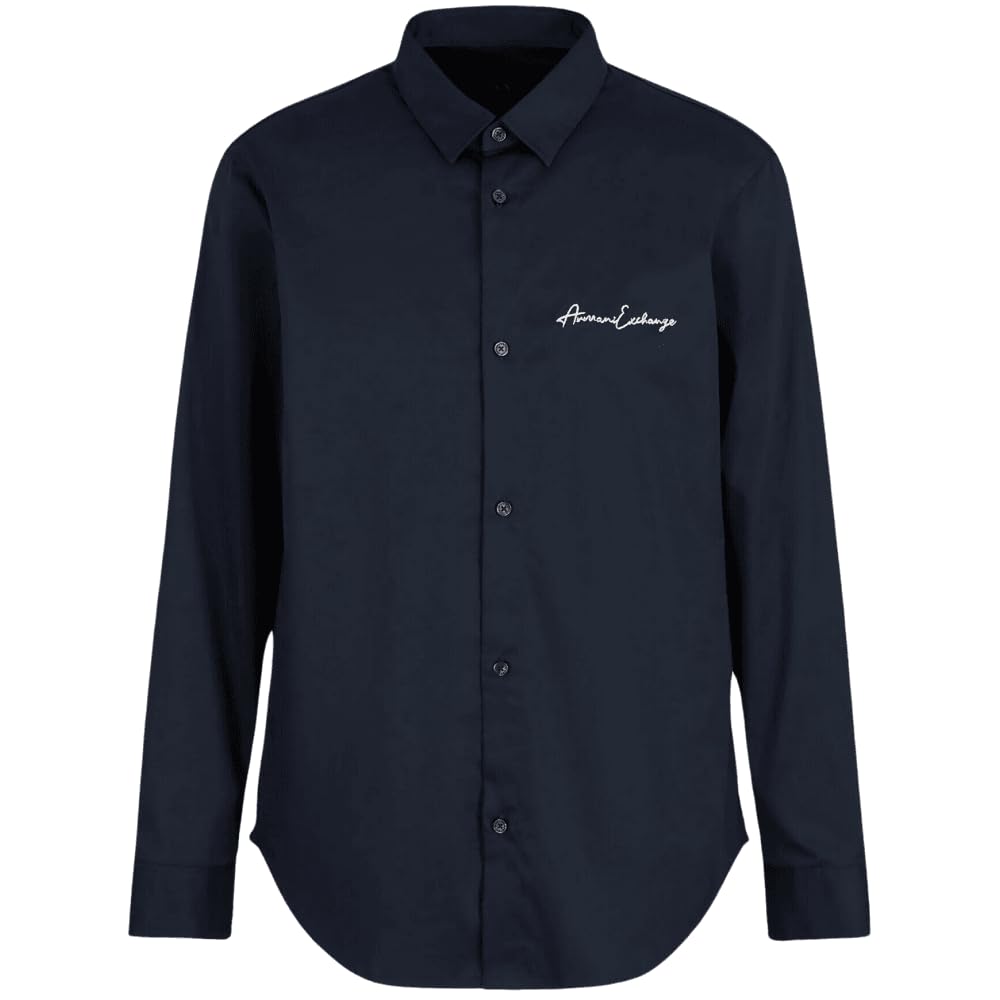 Armani Exchange Cotton Signature Logo Navy Shirt XL
