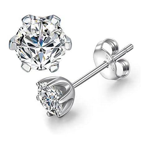 Moissanite Stud Earrings 10k White Gold Plated Sterling Silver Hypoallergenic Earrings for Women (1ct stud earrings) Cover