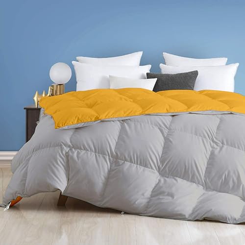 Image of Day Care - 400 GSM Hotel Quality-Down Alternative Reversible Comforter (90 inch x 90 inch Inches /228cm x 228cm) - Comforter Queen Size|Gold /Silver