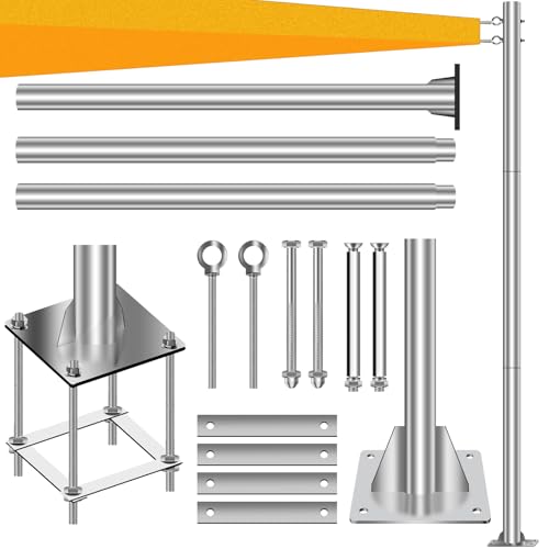 Smarkey Sun Shade Sail Pole, 110 inch Sunshade Poles, Shade Cloth Canopy Stainless Steel Post for...