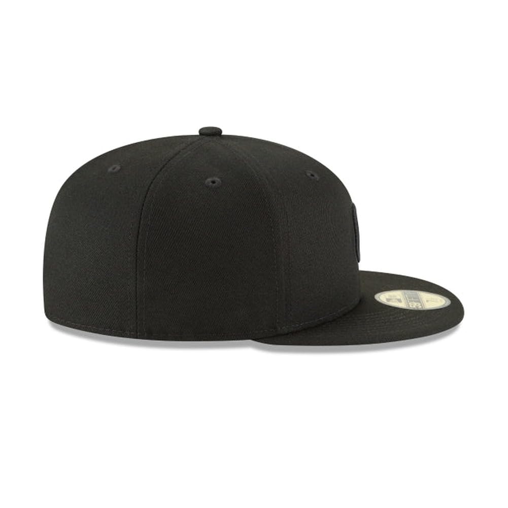 New Era MLB 59FIFTY Chicago Cubs Baseballkappe, Schwarz auf Schwarz, authentische Kollektion
