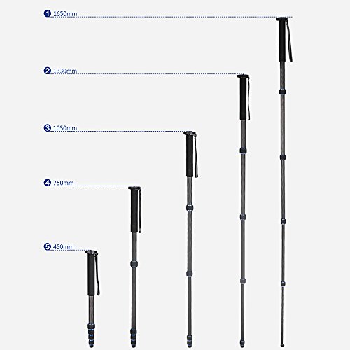 Andoer 5-section télescopique DSLR appareil photo monopode Unipoden pour Anciens Nikon Canon Pentax Olympus - Image 4