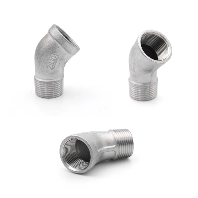 1 codo de rosca macho-hembra de 1/4 pulgadas de 45 grados de acero inoxidable 304 conector de tubería. AIQFTGSNS