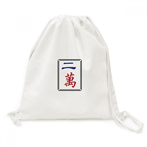 Sac cordon Mahjong 2 Millions de Carreaux en toile pour voyage