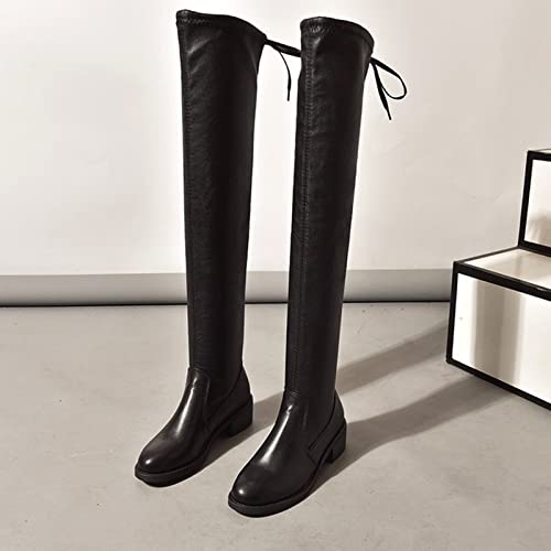 Bottes Femmes Talon Chunky Anti Glisse Fermeture Éclair