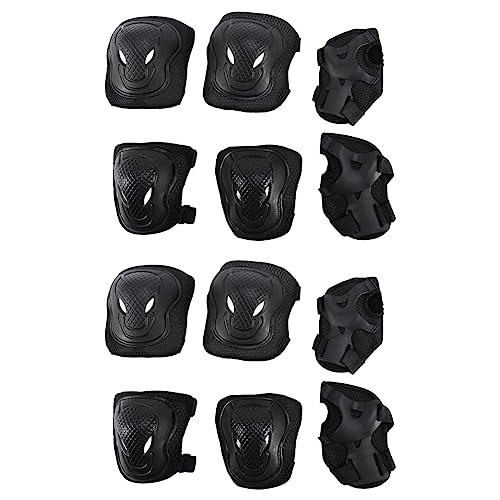 Janasiba 12 protectores de rodilla y protectores de apoyo a la protección. conjunto de protección de seguridad para adultos skate equipo de protección