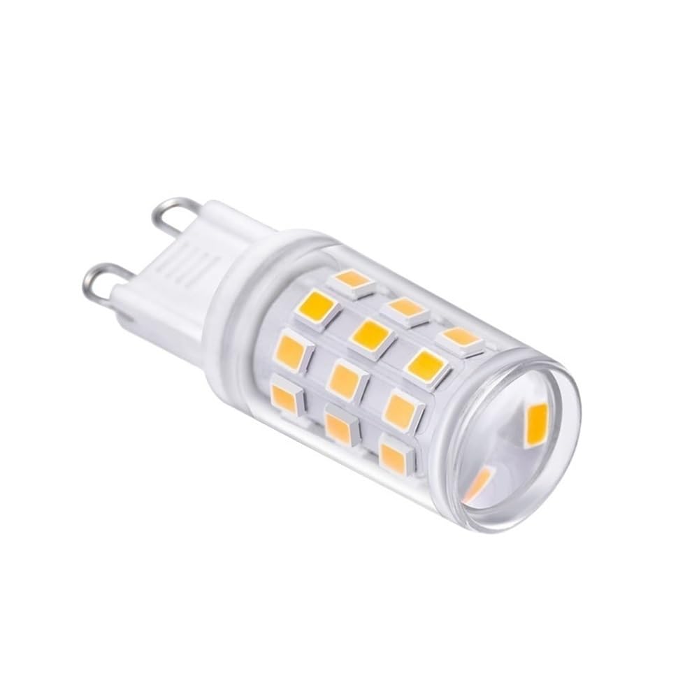 fengyan Casa Bombillas, Paquete de 10, Bombilla LED de maíz pequeña AC220V G9 3W 2835SMD-33LED cerámica + PC sin lámpara Parpadeante Familiar Lámpara(Natural White)