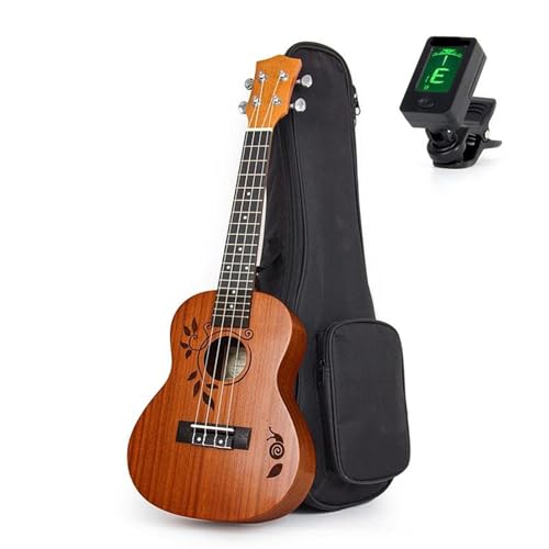 プロのウクレレ 23インチ コンサートウクレレ 4弦ハワイアンギター 18フレット ギグバッグチューナー付き