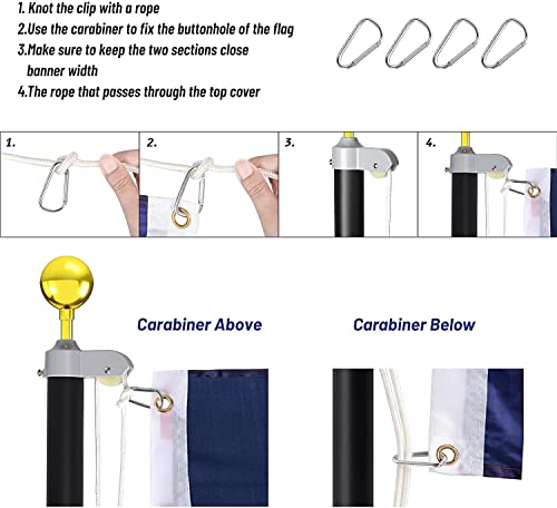 Wevalor 20Ft Sectional Flag Pole Kit, Extra Thick Heavy Duty Aluminum Outdoor In Ground Flagpole With Free 3X5 Polyester American Flag And Golden Ball, For Residential Or Commercial, Silver #TOP5
