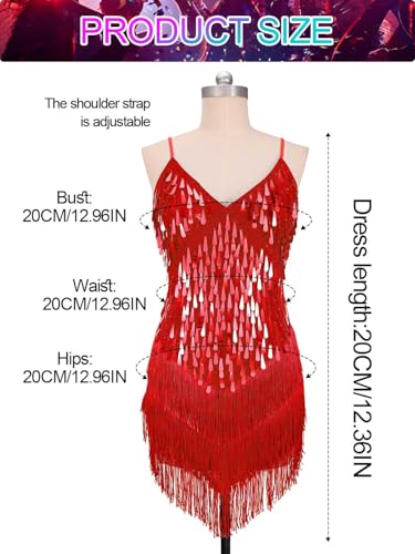 GORAIS Tassel Latin Dance Dress Royal Blue Sequin Fringe Dresses for Women2