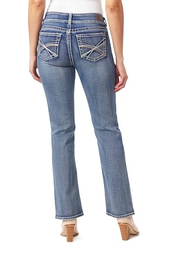 Image of WallFlower Luscious Curvy Bootcut Jeans for Women, Mid-Rise Insta Stretch Denim, Size-Inclusive Juniors Jeans