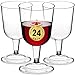 DecorRack 24 Wine Glasses, 6 Oz -BPA Free- Plastic Party Wine Cups, Perfect for Outdoor Parties, Weddings, Picnics, Stackable, Reusable, Disposable, Stemmed (Pack of 24)