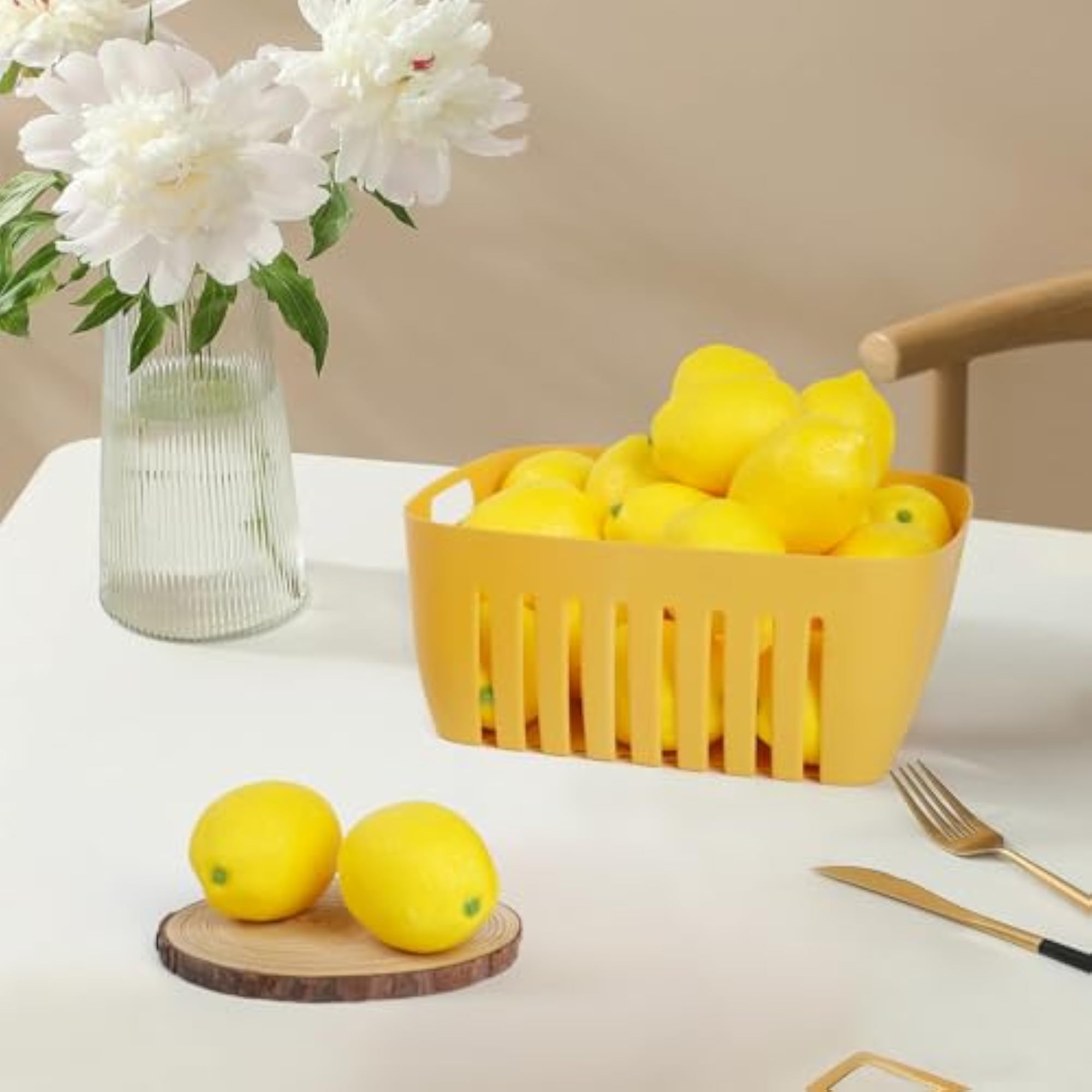 25Pcs Artificial Lemons Faux Fruit Decor