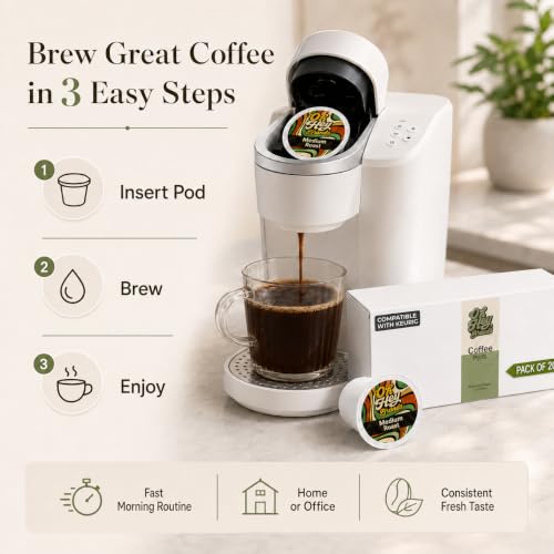 Image of OH HEY BRANDS Medium roast coffee k cups -20 Eco-Friendly k cups coffee pods - Single Origin Colombia - Chocolatey & Smooth flavored coffee pods - Suitable for all brewers
