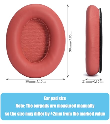 Replacement earpads Compatible with Srhythm Version NC25 Headphones | Tomato Red High-density sound-isolating soft ear pads, protein leather material miniatura 4
