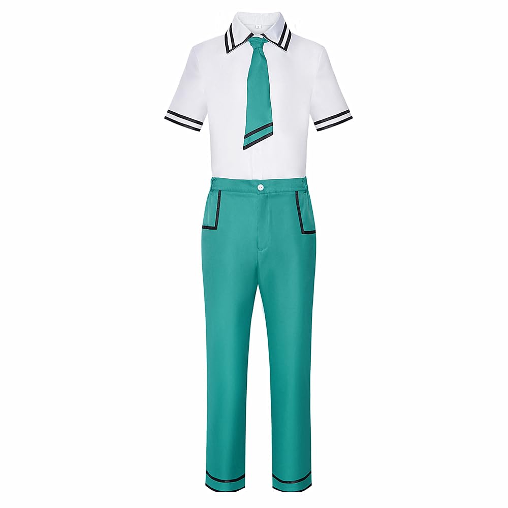 Charous Unisex Green Anime Manga The Disastrous Life Of Saiki K. Cosplay Saiki Kusuo Summer Shirt Uniform Set For Perform Cosplay Gift
