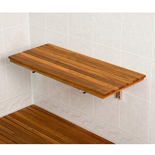 Plantation Teak Wall Mount Fold Down Shower Bench/Seat (30" x 12.5")