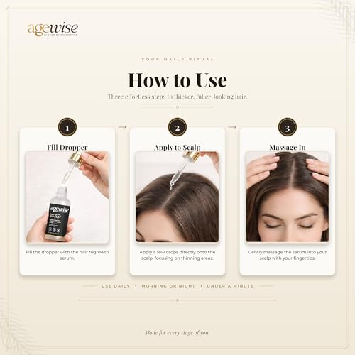 Image of Agewise Root Revive 35+ Hair Growth Serum for Women - Redensyl 3%, AnaGain 4%, Procapil 3% & Baicapil 3% - For Hormonal Thinning, PCOS, Postpartum & Menopause Hair Fall - 30 ml