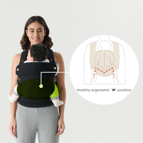 Ergonomic Baby Carrier Newborn to Toddler, Lightweight & Breathable Cotton Infant Carrier for Hands Free Comfort (Black)