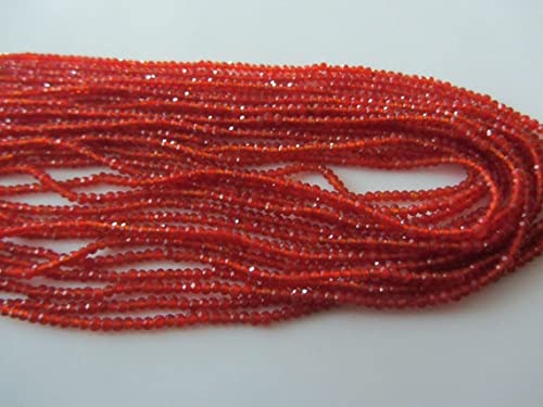 Carnelian faceted rondelle beads LKBEADS perles cornaline naturelle 2mm