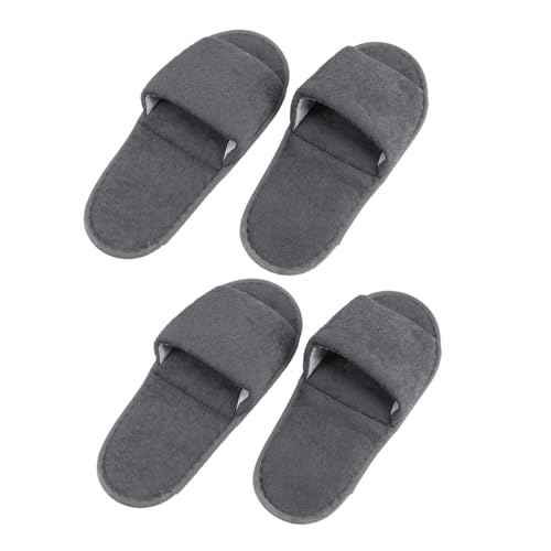 HAPINARY 2 Pairs Foldable Mens Slippers Non-slip Comfortable Indoor Hotel Slippers