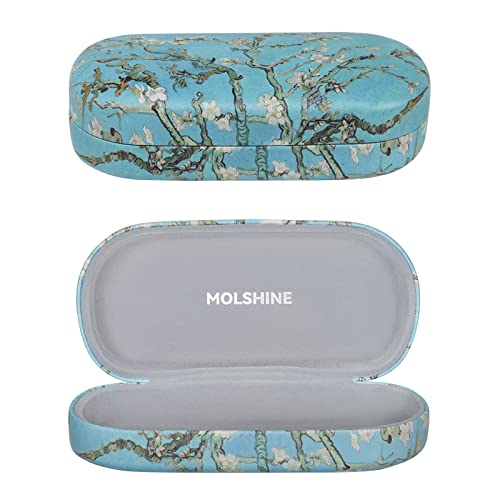 molshine Estojo de óculos de sol de casca dura, estojo de óculos grande clássico para mulheres e homens, óculos de sol, Cinza, G