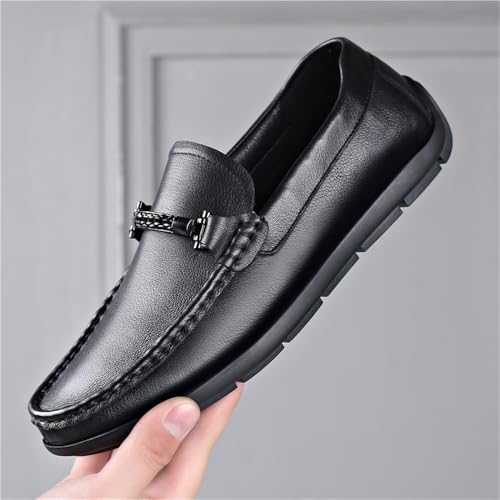Men's Genuine Leather Slip-On Driving Moccasins Soft Sole Comfortable Casual Loafers Breathable Dad Shoes3