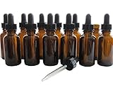 TOPWEL 20ml 12pcs Amber Glass Essential Oil Bottle with Glass Dropper