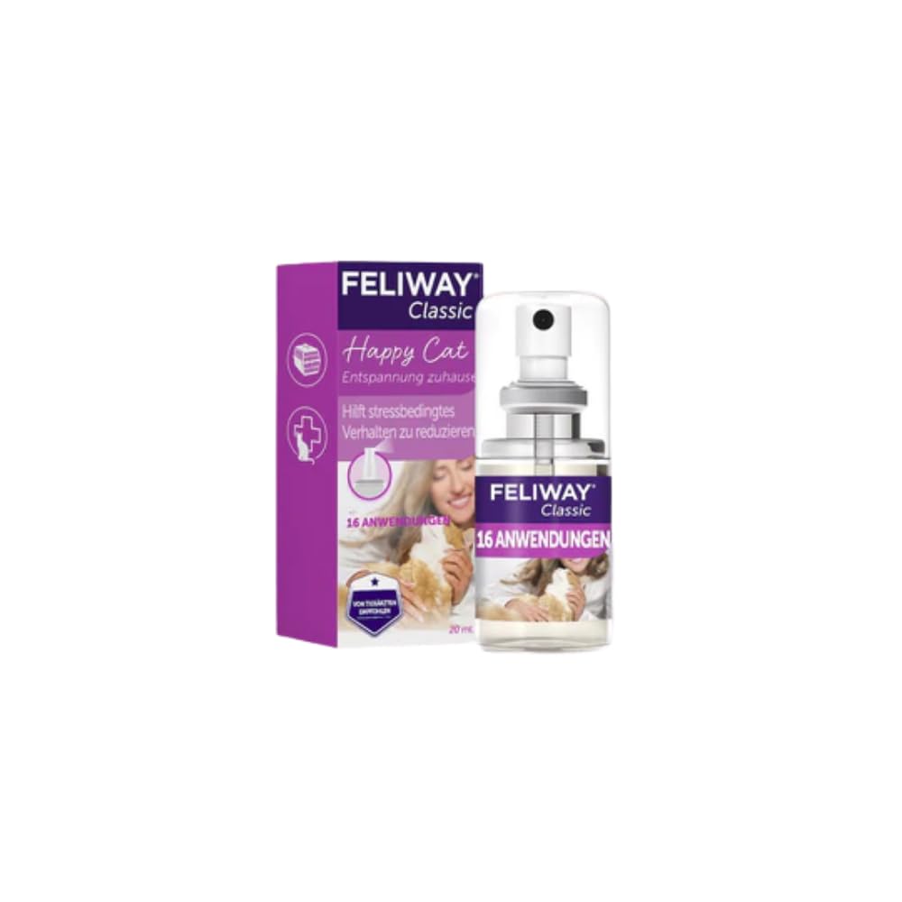 FELIWAY Classic Spray Calmante per Gatti, 60 ml – Rassicura i gatti a casa e in viaggio, riduce lo stress durante gli spostamenti. Raccomandato dai veterinari, Clinicamente testato.