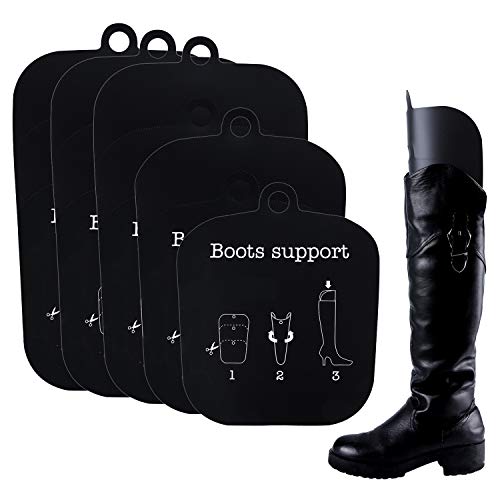 Resinta 4 Pairs (8 Sheets) Boot Shaper Form Inserts Boots Breathable Support for Men and Women, 3 Sizes in 1 Sheet (black)