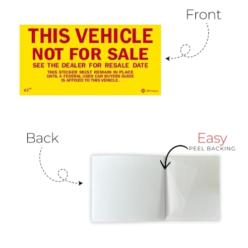 This Vehicle Not for Sale Stickers | Auto Car Dealerships | 100 per Pack | Shrink Wrapped (3)