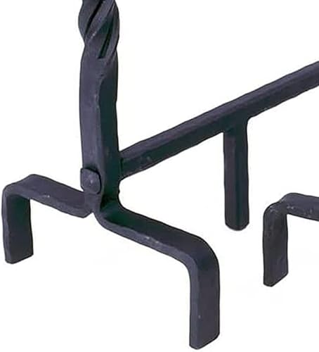 Miniatura 2 de Andirons - Juego de 2 soportes de leña de acero resistente con diseño de extremo de bola, resistente al fuego, duradero, soporte de tronco negro