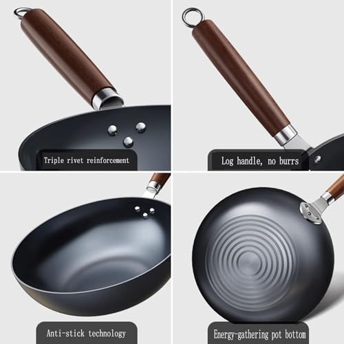 Wok de hierro tradicional con tapa 32 cm miniatura 5