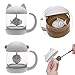 Yodensity - Tazza da tè in vetro con filtro per infusore a forma di gatto, 250 ml, 1 pezzo