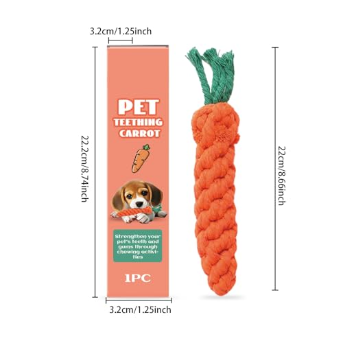 Genérico Juguete Zanahoria para Perros - Juguete Mordedor para Cachorros,Cuerda Masticable Interactiva Canina Que Reduce Aburrimiento Y Estimula La Mente - imagen 6
