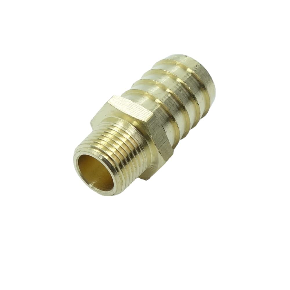 5 Pcs Brass Hose Barb Fittings 1/2" Barb to 1/2 NPT Male Pipe Adapter — view 4