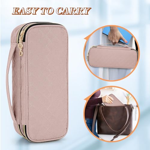 Image of Damero Double Layer Stethoscope Case Compatible with 3M Littmann /ADC /Omron Stethoscope, Stethoscope Carrying Case Travel Bag for Nurse Accessories, Misty Rose
