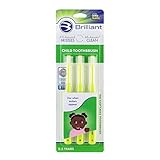 Brilliant Child Toothbrush by Baby Buddy - Ages 2-5 Years, When Molars Appear, Micro Bristles Clean All-Around Mouth, Kids Love Them, 3 Count, Lime