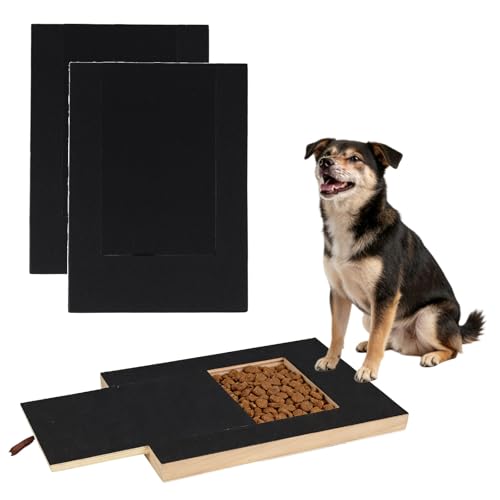 Dog Scratch Board for Nails - Dog Nail Scratch Board with Snack Box Wooden Pet Nail File Pad 2 Replaceable Sandpaper Sheets Stress-Free Claw Grinder Toy for Dogs Puppies Pet Nail Care Accessory