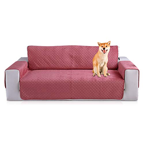 PETCUTE ソファーカバー マルチカバー ソファー保護カバー 替えソファカバー ソファーシーツ オシャレ おしゃれ 犬猫対策 一人掛け/二人掛け/三人掛け 滑り止め 傷防止 爪とぎ防止 洗える (二人掛け, レッド)