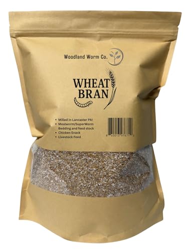 100% Natural Wheat Bran for Mealworm Bedding and Food 3 lb Superworm Food and Worm Bedding