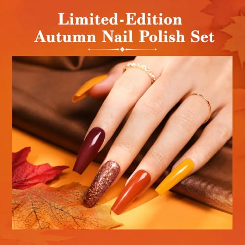 Image of AZUREBEAUTY Fall Nail Polish Set 4 Colors