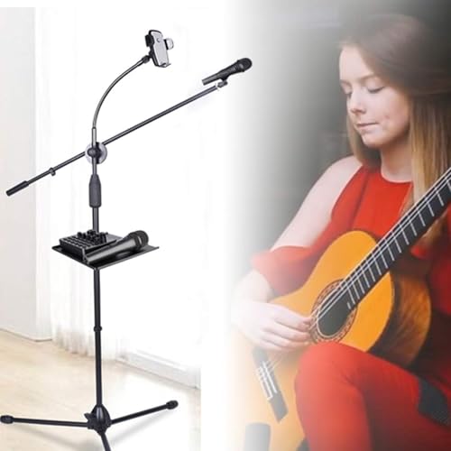 toyvian mobile phone live tripod microphone stand tray 944x688 inch sound card holder for recording streaming and karaoke setup