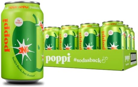Poppi Prebiotic Soda, Sour Apple, 12 Oz, 12 Pack