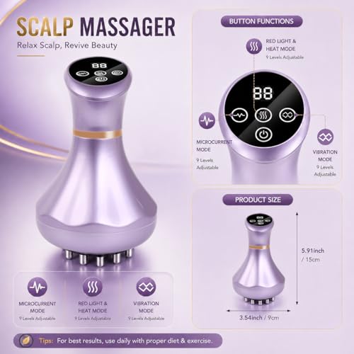 Image of 4-in-1 Lymphatic Drainage Massager - Anti Cellulite Massage Tool with Heating /Vibration /Red Light /Microcurrent,Body Sculpting Machine for Legs /Belly /Back /Hips /Reduce Stretch Marks & Cellulite