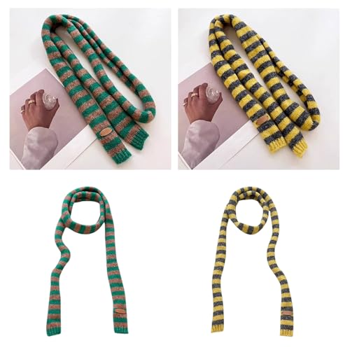 Knit Scarf, Long Skinny Belt Necktie Neck Scarf, Girls Photo Props Long Neckerchief Skinny Scarf Necktie2